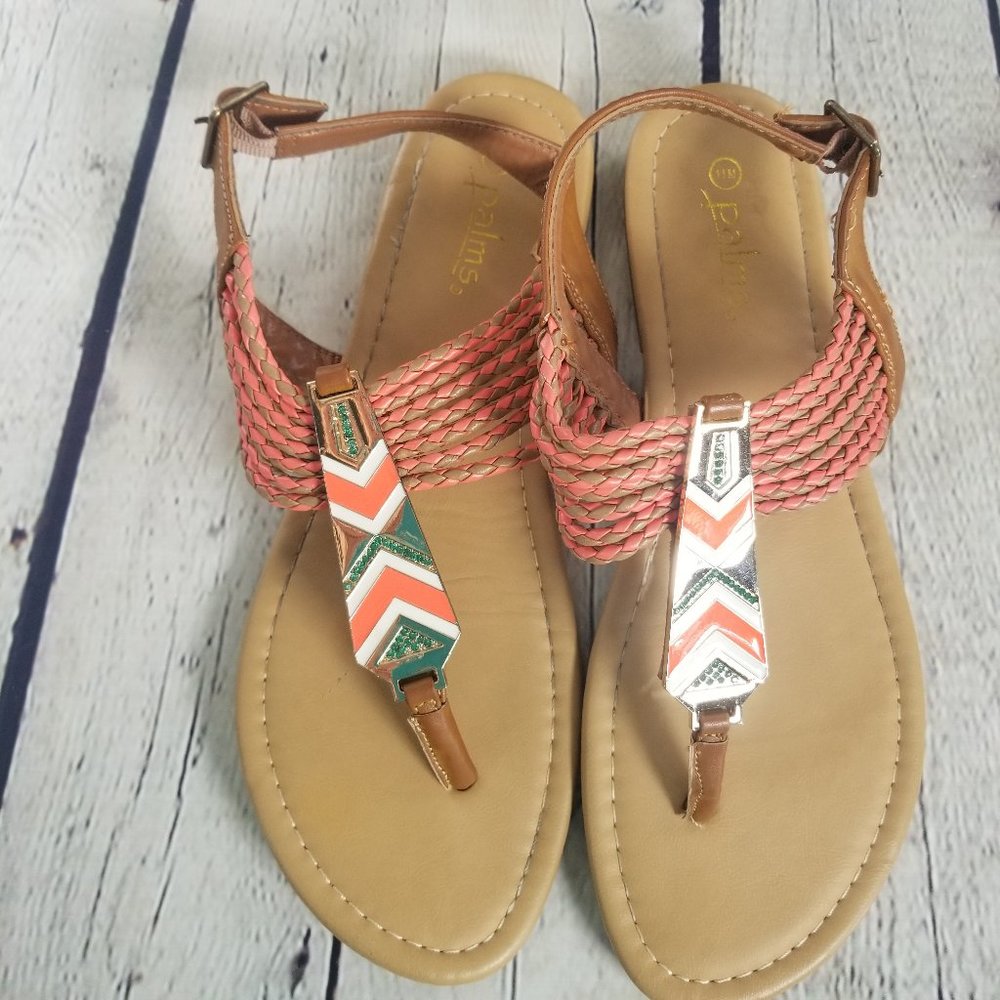 Women’s Palms Orange & Tan Sandals size 11M